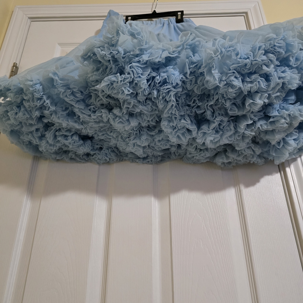 Whimsical Cinderella Dancing Tulle Blue Women's Full Skirt - Picture 5 of 7